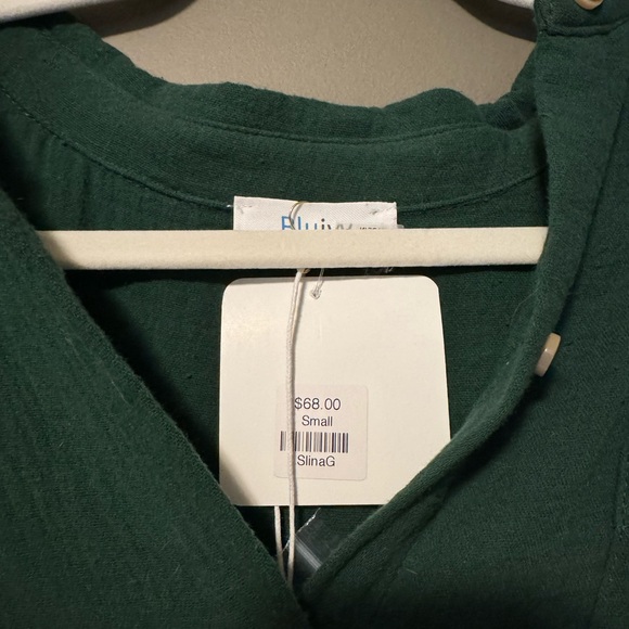 Dark Green Button Up Duster Dress Size S - Picture 3 of 3